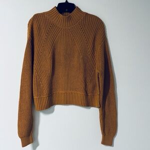 Aeropostale Crop Gold Mock Neck Sweater size S
